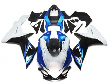 Venta Carenados Moto Suzuki GSXR 600 / GSXR 750 2011-2024 - Blanco Azul Claro Negro Brillante
