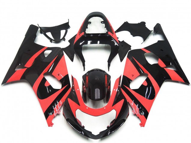 Venta Carenados Moto Suzuki GSXR 600 / GSXR 750 2001-2003 - Rojo Claro Negro Brillante OEM Estilo