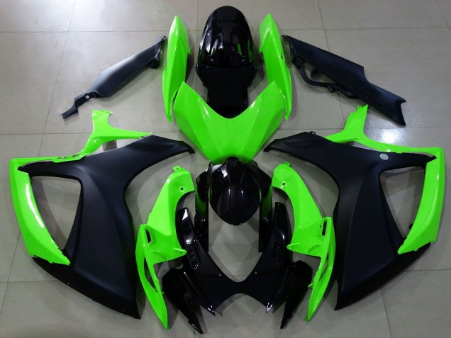 Venta Carenados Moto Suzuki GSXR 600 / GSXR 750 2006-2007 - Verde Negro Brillante Negro Mate
