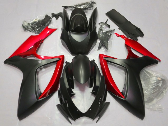 Venta Carenados Moto Suzuki GSXR 600 / GSXR 750 2006-2007 - Negro Mate Rojo