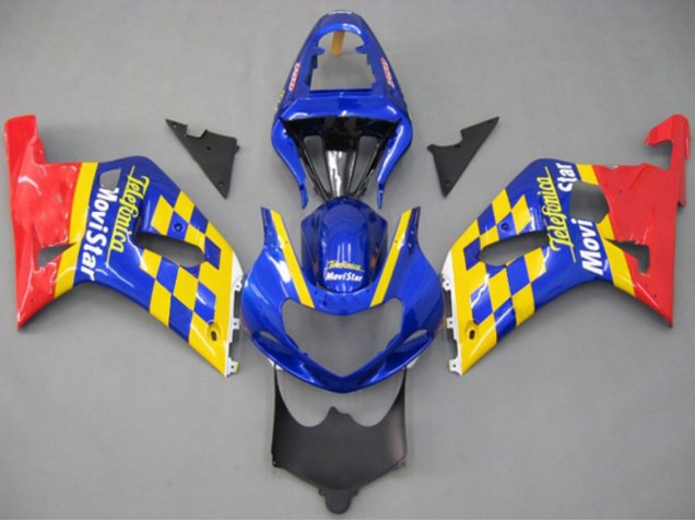 Venta Carenados Moto Suzuki GSXR 600 / GSXR 750 2001-2003 - Azul Amarillo Rojo Telefumica MoviStar