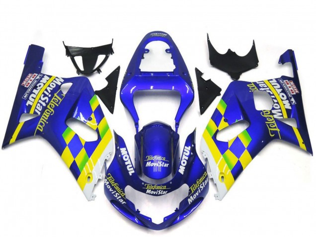 Venta Carenados Moto Suzuki GSXR 600 / GSXR 750 2001-2003 - Azul Amarillo Verde Blanco MoviStar