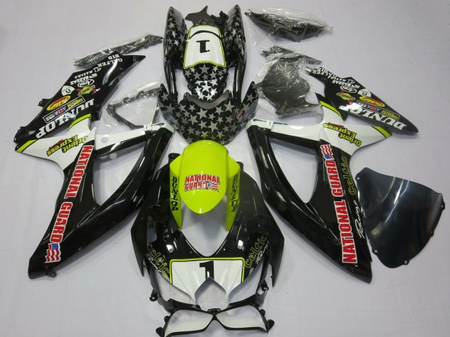 Venta Carenados Moto Suzuki GSXR 600 / GSXR 750 2008-2010 - Blanco Amarillo Rojo Negro National Guard