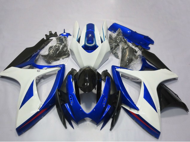Venta Carenado Moto Suzuki GSXR 600 / GSXR 750 2006-2007 - Blanco Azul Negro Brillante OEM Estilo