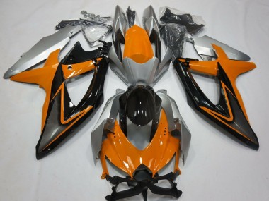 Venta Carenados Moto Suzuki GSXR 600 / GSXR 750 2008-2010 - Plata Naranja Negro Brillante