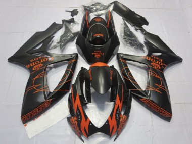 Venta Carenados Moto Suzuki GSXR 600 / GSXR 750 2006-2007 - Negro Mate Naranja Corona Extra Alstare Motul