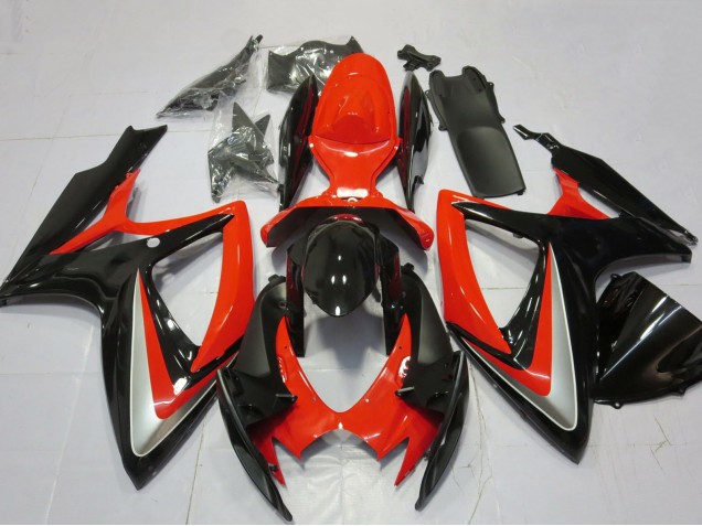 Venta Carenados Moto Suzuki GSXR 600 / GSXR 750 2006-2007 - Rojo Plata Negro Brillante