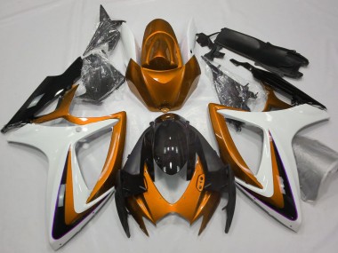 Venta Carenados Moto Suzuki GSXR 600 / GSXR 750 2006-2007 - Naranja Blanco Negro Brillante