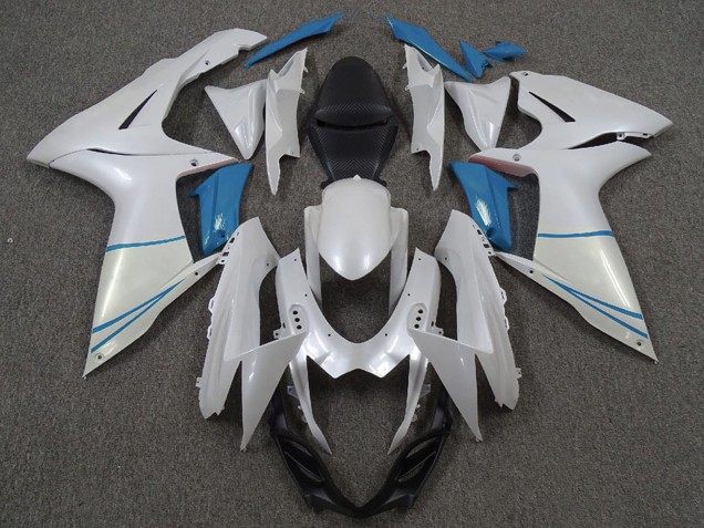 Venta Carenados Moto Suzuki GSXR 600 / GSXR 750 2011-2024 - Blanco Perla Azul Claro