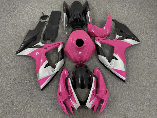 Venta Carenados Moto Suzuki GSXR 600 / GSXR 750 2006-2007 - Rosa Plata Negro Brillante