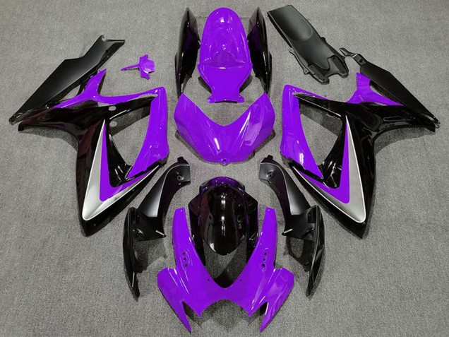 Venta Carenados Moto Suzuki GSXR 600 / GSXR 750 2006-2007 - Púrpura Plata Negro Brillante OEM Estilo