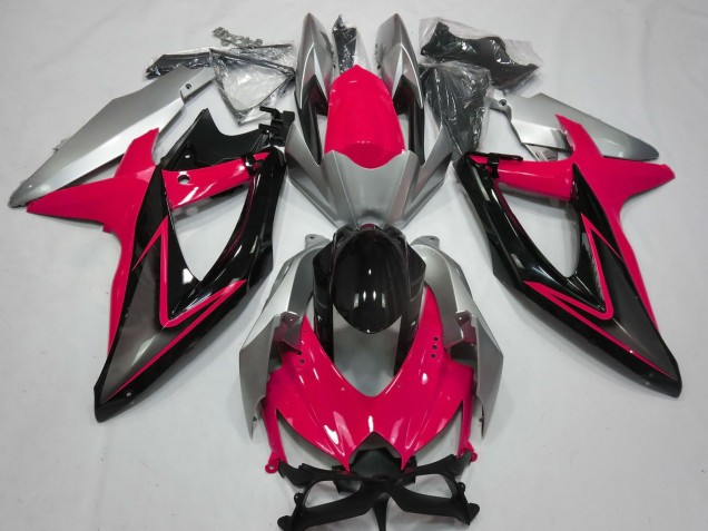 Venta Carenados Moto Suzuki GSXR 600 / GSXR 750 2008-2010 - Plata Rojo Negro Brillante
