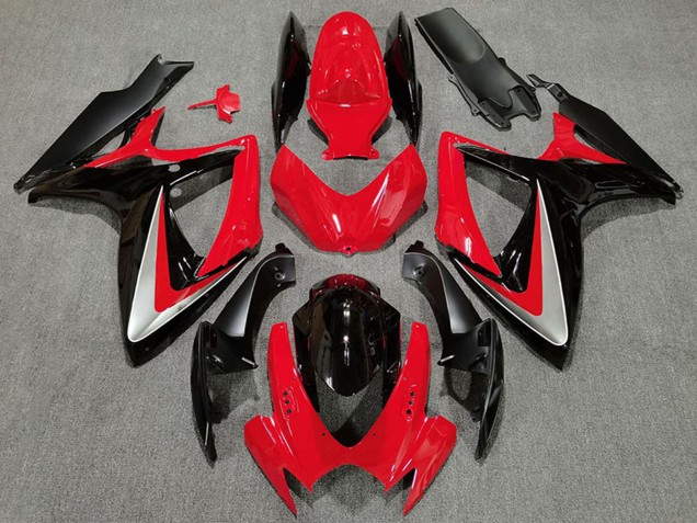 Venta Carenados Moto Suzuki GSXR 600 / GSXR 750 2006-2007 - Rojo Gris Negro Brillante OEM Estilo
