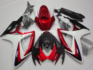Venta Carenados Moto Suzuki GSXR 600 / GSXR 750 2006-2007 - Blanco Rojo Negro Brillante