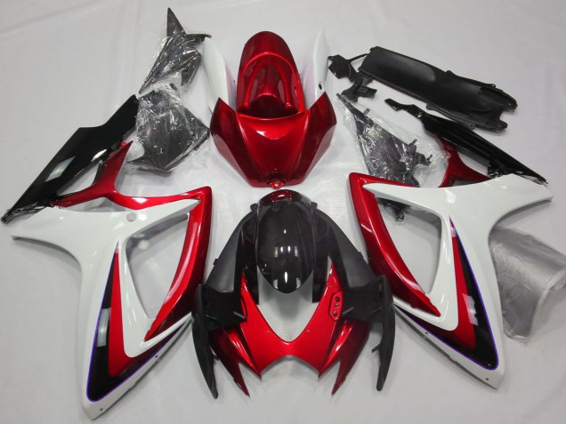Venta Carenados Moto Suzuki GSXR 600 / GSXR 750 2006-2007 - Blanco Rojo Negro Brillante