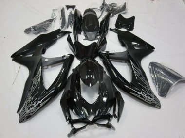 Venta Carenados Moto Suzuki GSXR 600 / GSXR 750 2008-2010 - Negro Brillante Plata