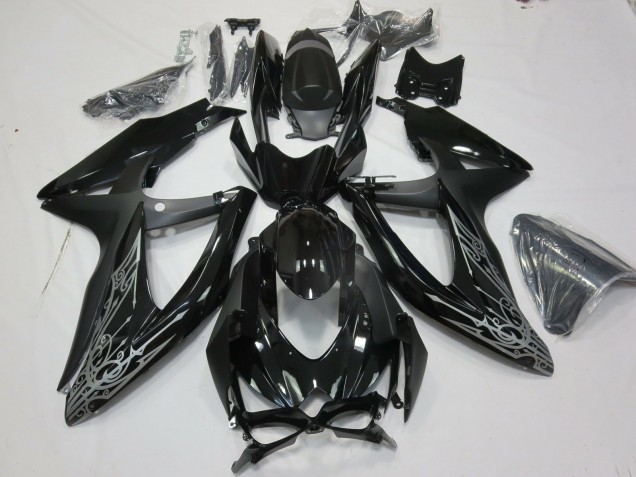 Venta Carenados Moto Suzuki GSXR 600 / GSXR 750 2008-2010 - Negro Brillante Plata