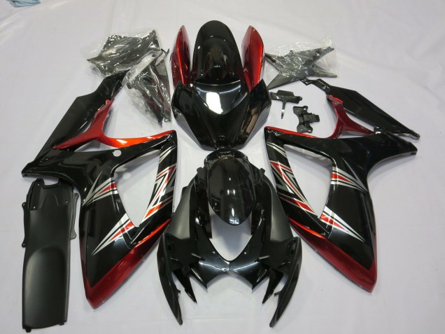 Venta Carenados Moto Suzuki GSXR 600 / GSXR 750 2006-2007 - Rojo Negro Brillante