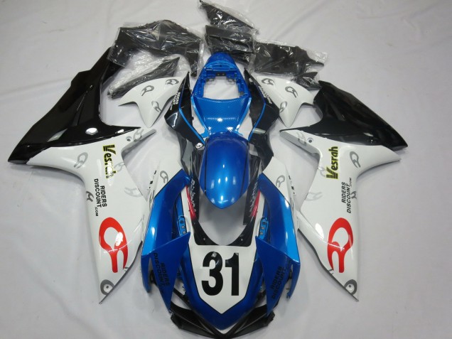 Venta Carenados Moto Suzuki GSXR 600 / GSXR 750 2011-2024 - Blanco Azul Negro Brillante Vesrah 31