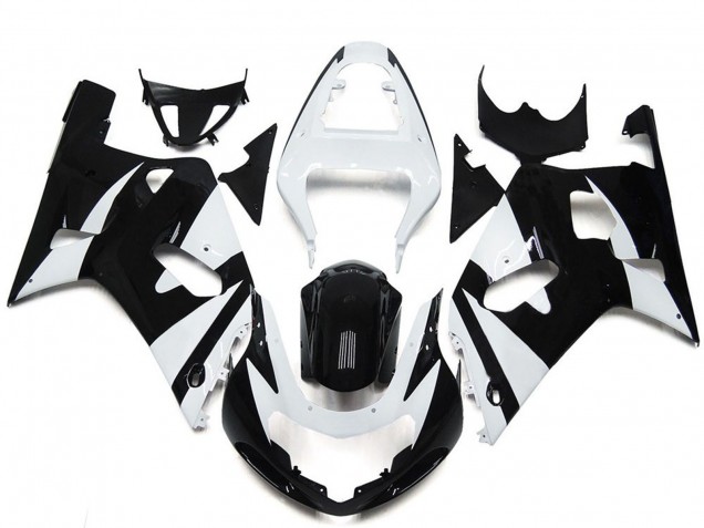 Venta Carenados Moto Suzuki GSXR 600 / GSXR 750 2001-2003 - Blanco Negro Brillante OEM Estilo