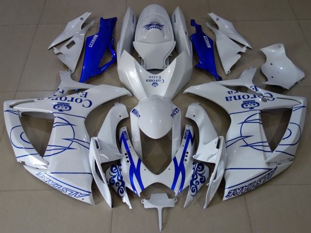 Venta Carenados Moto Suzuki GSXR 600 / GSXR 750 2006-2007 - Blanco Azul Corona Alstare