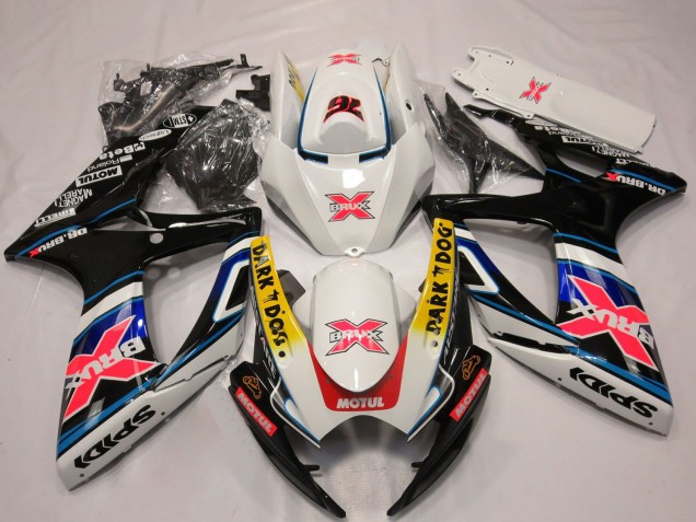 Venta Carenados Moto Suzuki GSXR 600 / GSXR 750 2006-2007 - Blanco Rojo Azul Amarillo Dark Dog X 76 BRUX