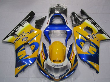 Venta Carenados Moto Suzuki GSXR 600 / GSXR 750 2001-2003 - Amarillo Azul Blanco Corona Motul