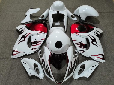 Venta Carenados Moto Suzuki GSXR 1300 2008-2020 - Blanco Brillante Rojo Llama