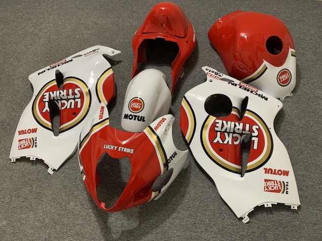 Venta Carenados Moto Suzuki GSXR 1300 1996-2007 - Blanco Rojo Lucky Strike