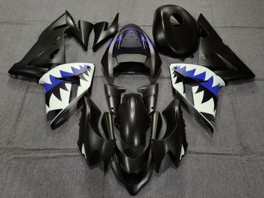 Venta Carenados Moto Kawasaki ZX10R 2004-2005 - Negro Mate Azul Oscuro Tiburón