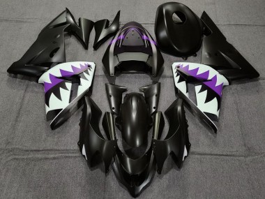 Venta Carenados Moto Kawasaki ZX10R 2004-2005 - Negro Mate Púrpura Tiburón