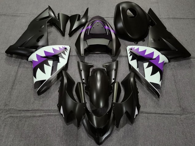 Venta Carenados Moto Kawasaki ZX10R 2004-2005 - Negro Mate Púrpura Tiburón