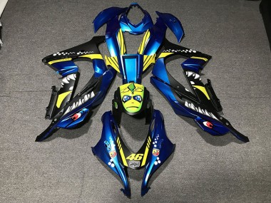 Venta Carenados Moto Kawasaki ZX10R 2016-2020 - Azul Metalizado Amarillo Tiburón 46