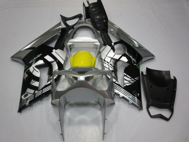 Venta Carenados Moto Kawasaki ZX6R 2003-2004 - Plata Amarillo Negro Brillante