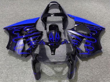 Venta Carenados Moto Kawasaki ZX6R 2000-2002 - Negro Brillante Azul Llama