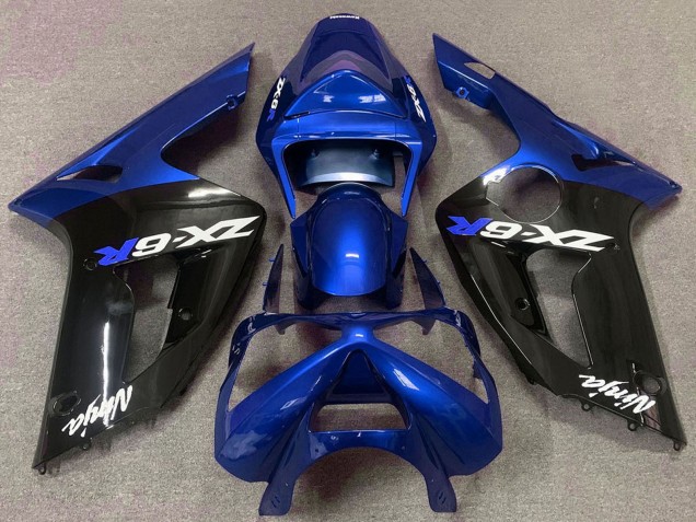 Venta Carenados Moto Kawasaki ZX6R 2003-2004 - Azul Negro Brillante