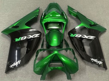 Venta Carenados Moto Kawasaki ZX6R 2003-2004 - Verde Negro Brillante