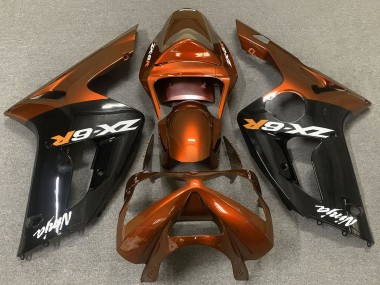 Venta Carenados Moto Kawasaki ZX6R 2003-2004 - Naranja Negro Brillante