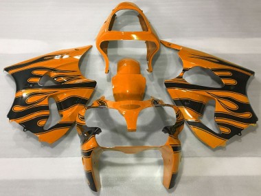 Venta Carenados Moto Kawasaki ZX6R 2000-2002 - Naranja Negro Llama