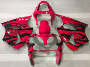 Venta Carenados Moto Kawasaki ZX6R 2000-2002 - Rojo Negro Llama