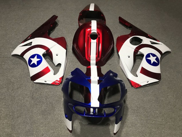 Venta Carenados Moto Kawasaki ZX12R 2002-2006 - Rojo Azul Blanco Estrella Captain America