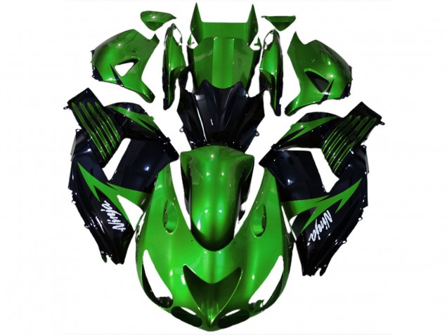 Venta Carenado Moto Kawasaki ZX14R 2006-2011 - Verde Negro Brillante Blanco Ninja
