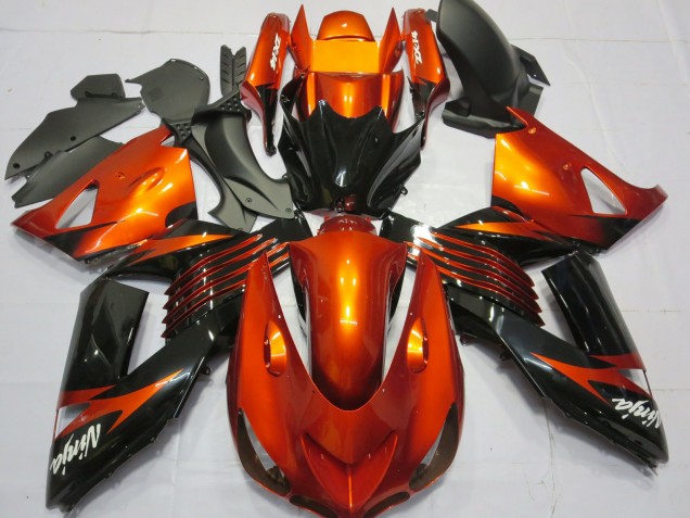 Venta Carenados Moto Kawasaki ZX14R 2006-2011 - Naranja Negro Brillante