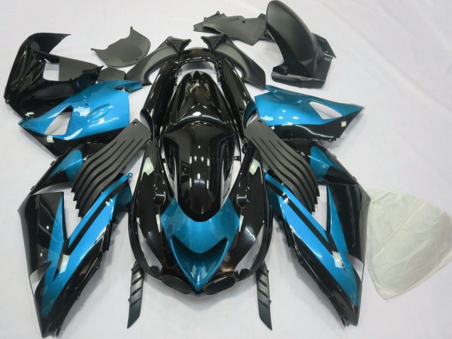 Venta Carenados Moto Kawasaki ZX14R 2006-2011 - Azul Claro Negro Brillante