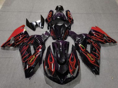 Venta Carenados Moto Kawasaki ZX14R 2006-2011 - Negro Brillante Rojo Llama Oro Ninja