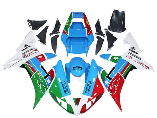 Venta Carenados Moto Yamaha R1 2002-2003 - Blanco Azul Rojo Verde Motul Michelin Dunlop