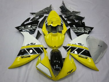 Venta Carenados Moto Yamaha R1 2012-2014 - Blanco Amarillo Negro Brillante