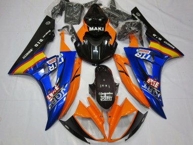 Venta Carenados Moto Yamaha R6 2006-2007 - Naranja Azul Negro Brillante Castrol