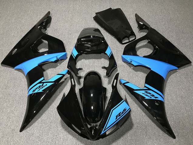 Venta Carenados Moto Yamaha R6 2003-2004 - Negro Brillante Azul Claro