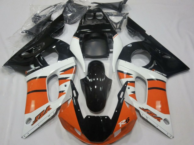 Venta Carenados Moto Yamaha R6 1998-2002 - Blanco Naranja Negro Brillante